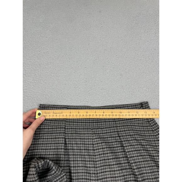 Zara Womens Size M Gray Houndstooth Wide Leg Cropped Pants - Picture 4 of 11